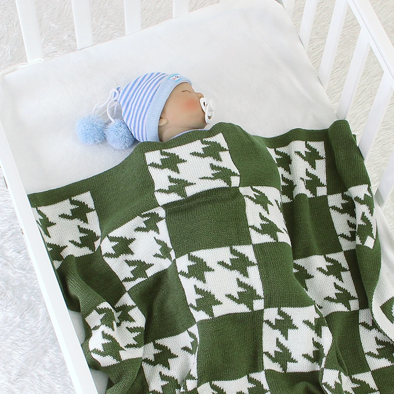 Bebê recém-nascido's Knitted Plaid Sleeping Sack, Infantil Berço Bedding Quilt, Carrinho Panos Quente, Colcha Infantil, Menina e Menino, 100x80cm