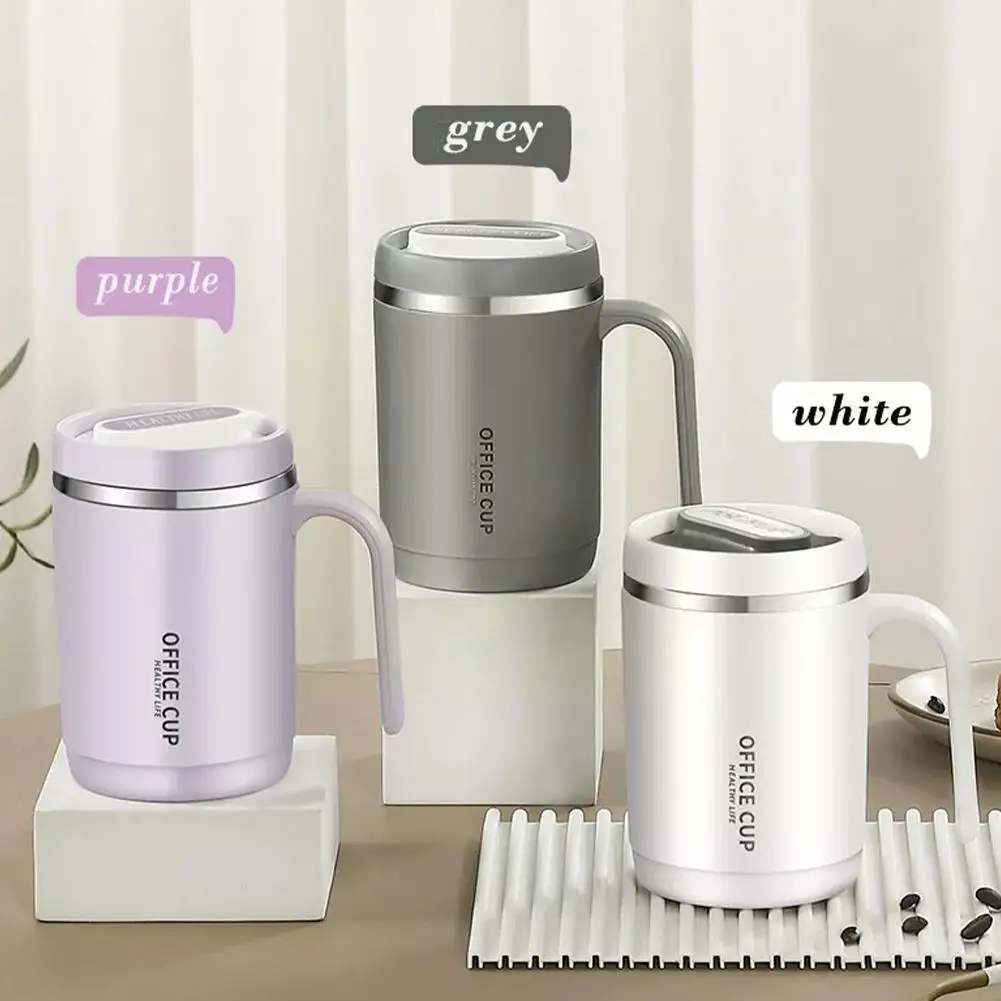 500ml Stainless Steel Coffee Mug Non-slip Bottles Leak-Proof Vacuum Insulated Tea Cup Thermal Office Mug Flask Travel