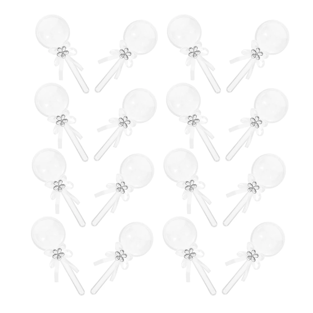 

24Pcs Plastic Candy Box Clear Festival Presents Case Lollipop Shape Cookies Box Wedding Treat Boxes for Special Occasions