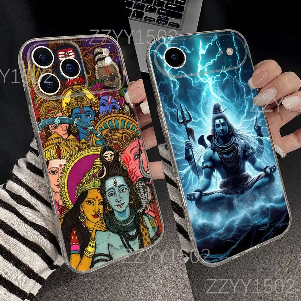 حافظة هاتف Lord Shiva M-Mahadev of India لهاتف iPhone 17,16,15,14,13,12,11 Pro,Max,Plus,X,XS,XR,SE4,E Mini شفافة ناعمة #1