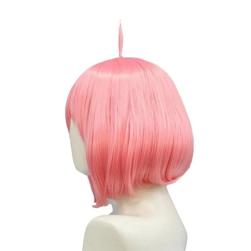 Anime Anya Forger Short Pink Cosplay Wig Short Hair Simulation Scalp Halloween Party Woman Wig+ 6.5CM Hair Clip Accessories