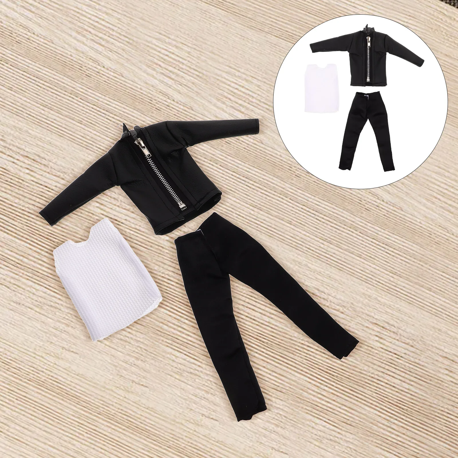 1 set 30 cm pu jas broek outfit voor jongen realistische kleding bruidegom kostuum rollenspel mode figuur actie aankleden