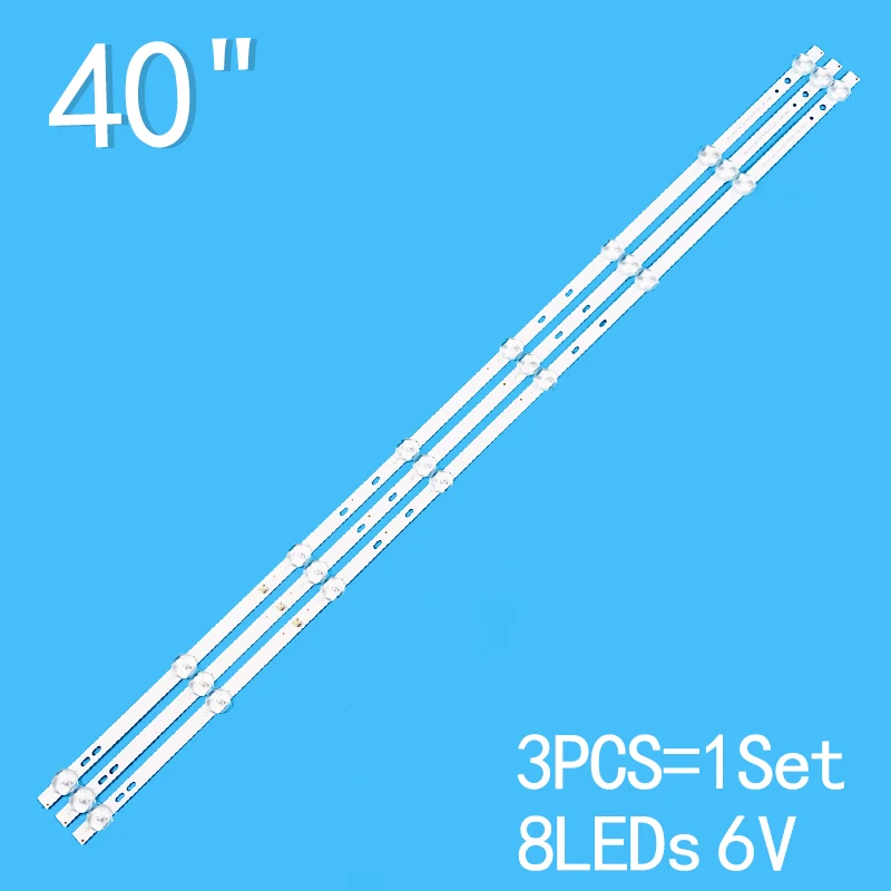 New 3PCS/lot 755mm 8LEDs 6V For 40