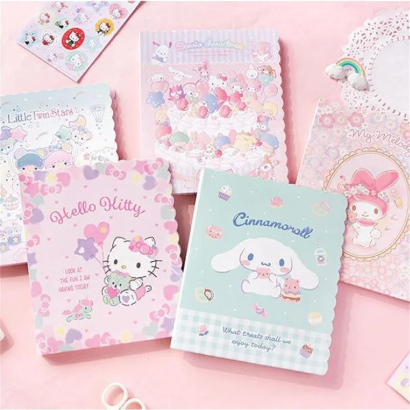 5set/lot Sanrio Kitty Melody Cinnamoroll Envelope Set Cute Festival Message Greeting Card Memo Pad School Supplies Kids Gift