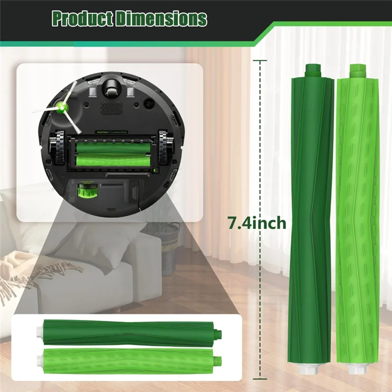 KEOL-Juego de cepillos de rodillo de repuesto-3 piezas para Irobot Roomba I, J&E Series, goma multisuperficie para I3 I7 E5 J7 I4 I7+