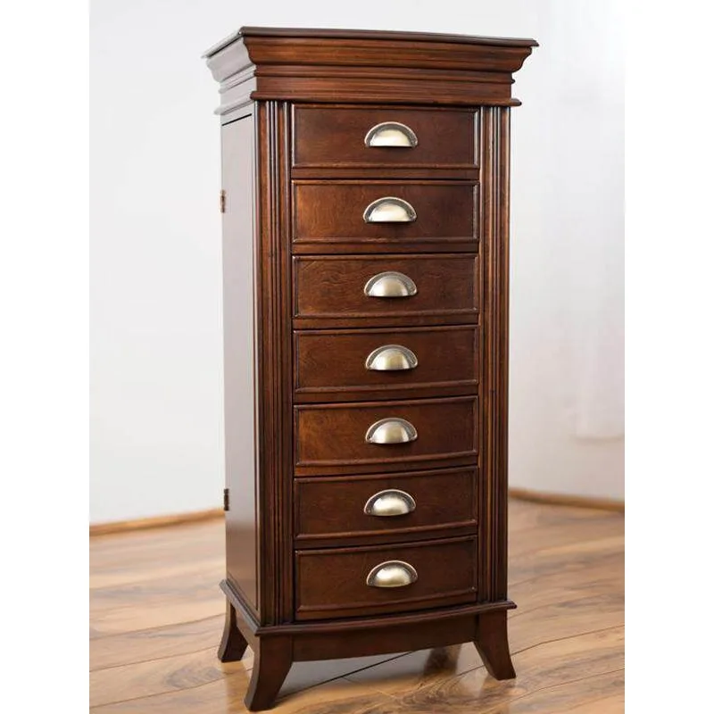 

Jewelry, Storage, Seven Drawer Cabinet with Flannel Jewelry, Jewelry Necklace Storage Cabinet Household