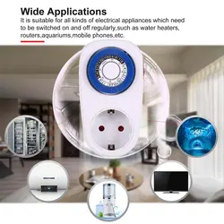 Auto Power off Smart Countdown Switch Socket Timer 24 Hours Plug in Mechanical Grounded Programmable Indoor Switch