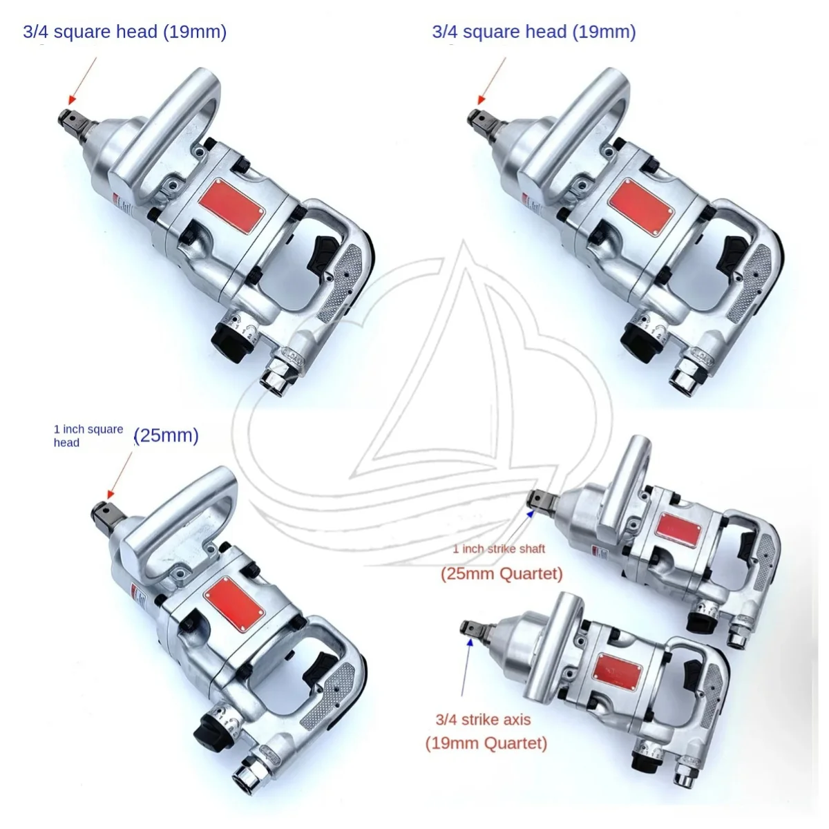 Industrial Heavy Duty Pneumatic Impact Wrench 5000RPM, Air Gun Trigger Air Wrench Tool Air Consumption 0.7M³/min