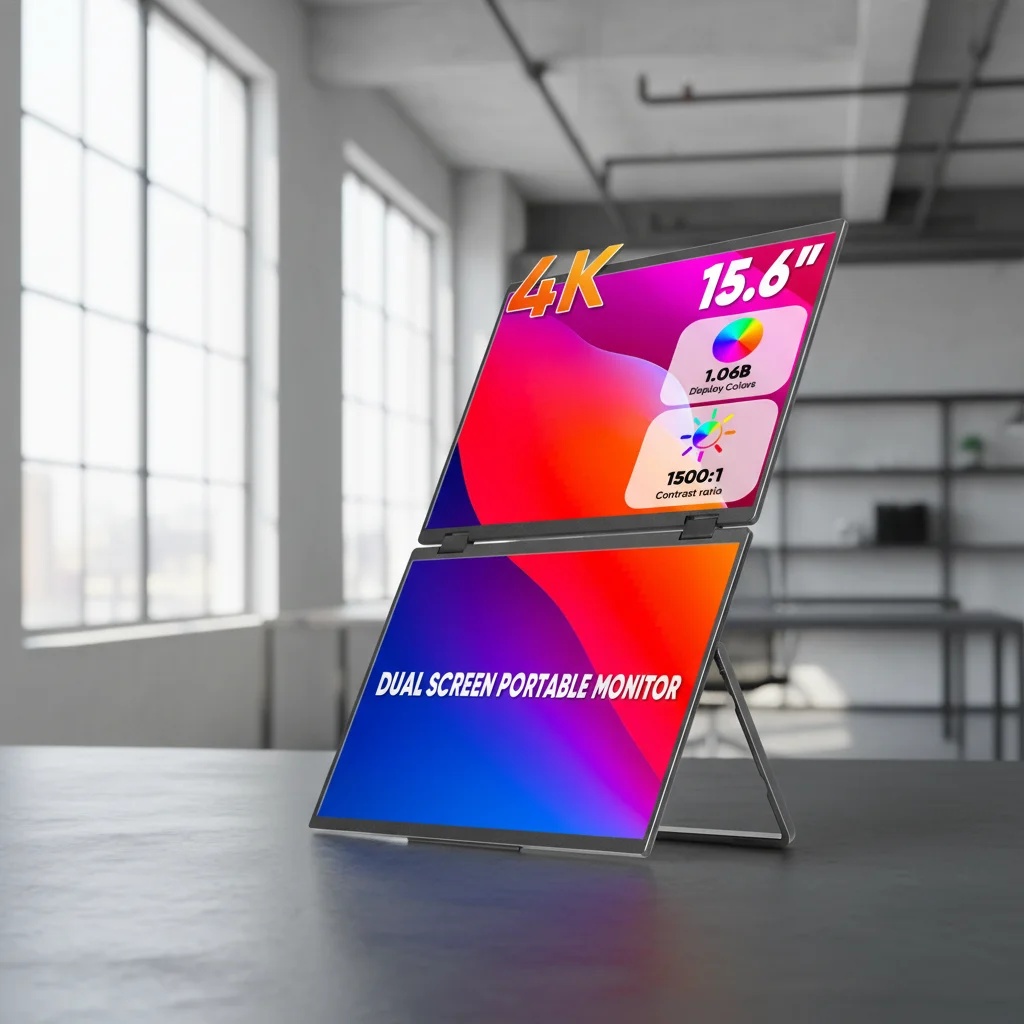 

Portable 4K 15.6" IPS Monitor Type-C Interface 360cd/m Brightness Built-in Speaker 60Hz Refresh Rate 30ms Response Time-Business