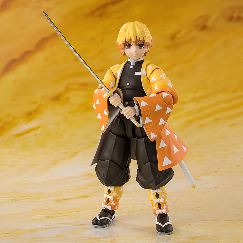 بانداي الأصلي SHFiguarts SHF شيطان القاتل Zenitsu Agatsuma أنيمي عمل الشكل النهائي نموذج الحلي جمع دمى هدايا #2