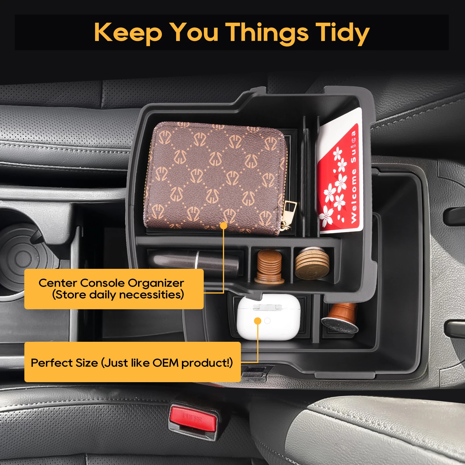 LFOTPP Auto-Zentralsteuerungs-Doppelschicht-Aufbewahrungsbox für Hyundai Kona SX2 Hybird PHEV Armlehnen-Aufbewahrungsbox Kona SX2 Zubehör – Detail 6
