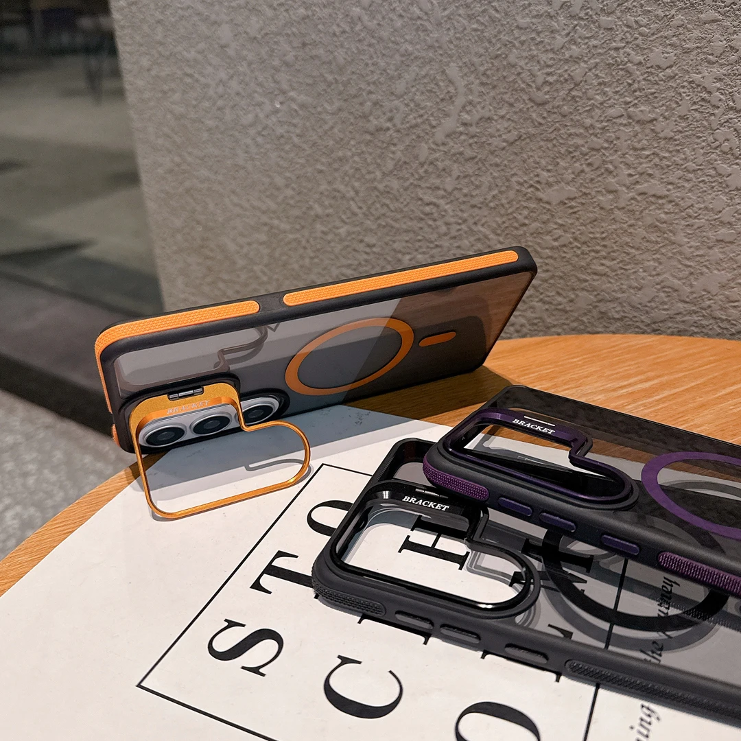 

Anti-Slip Anti-Drop Lens Bracket Stand Case For Samsung Galaxy S25 S26 Ultra S24 Plus S23 FE Edge Magnetic Wireless Charge Cover