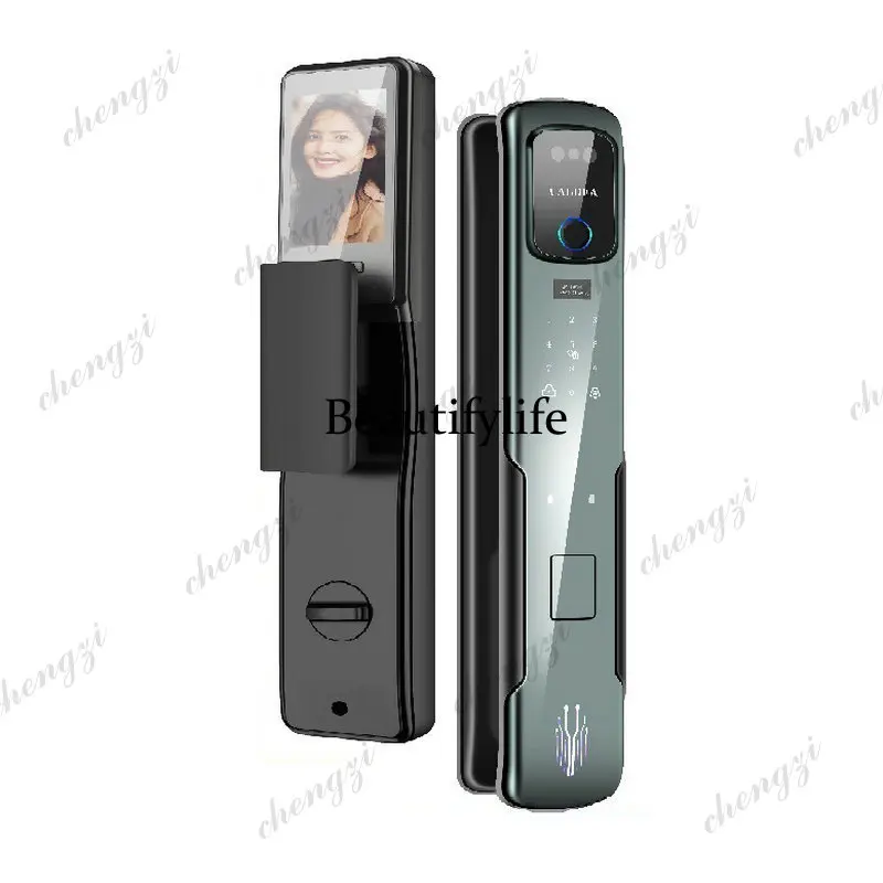 Graffiti smart door lock Whole house home facial recognition password lock Remote cat eye picture smart lock