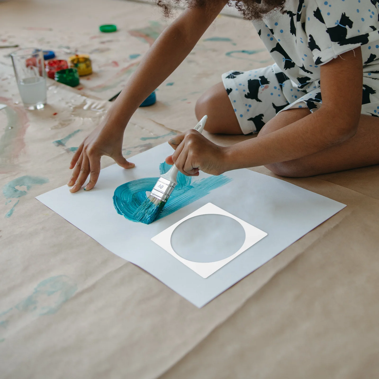 8 قطعة استنسل دائرة بلاستيكية قابلة لإعادة الاستخدام للرسم مشاريع حرفية ذاتية الصنع سكرابوكينغ جدار ديكور قالب هندسي لوازم فنية