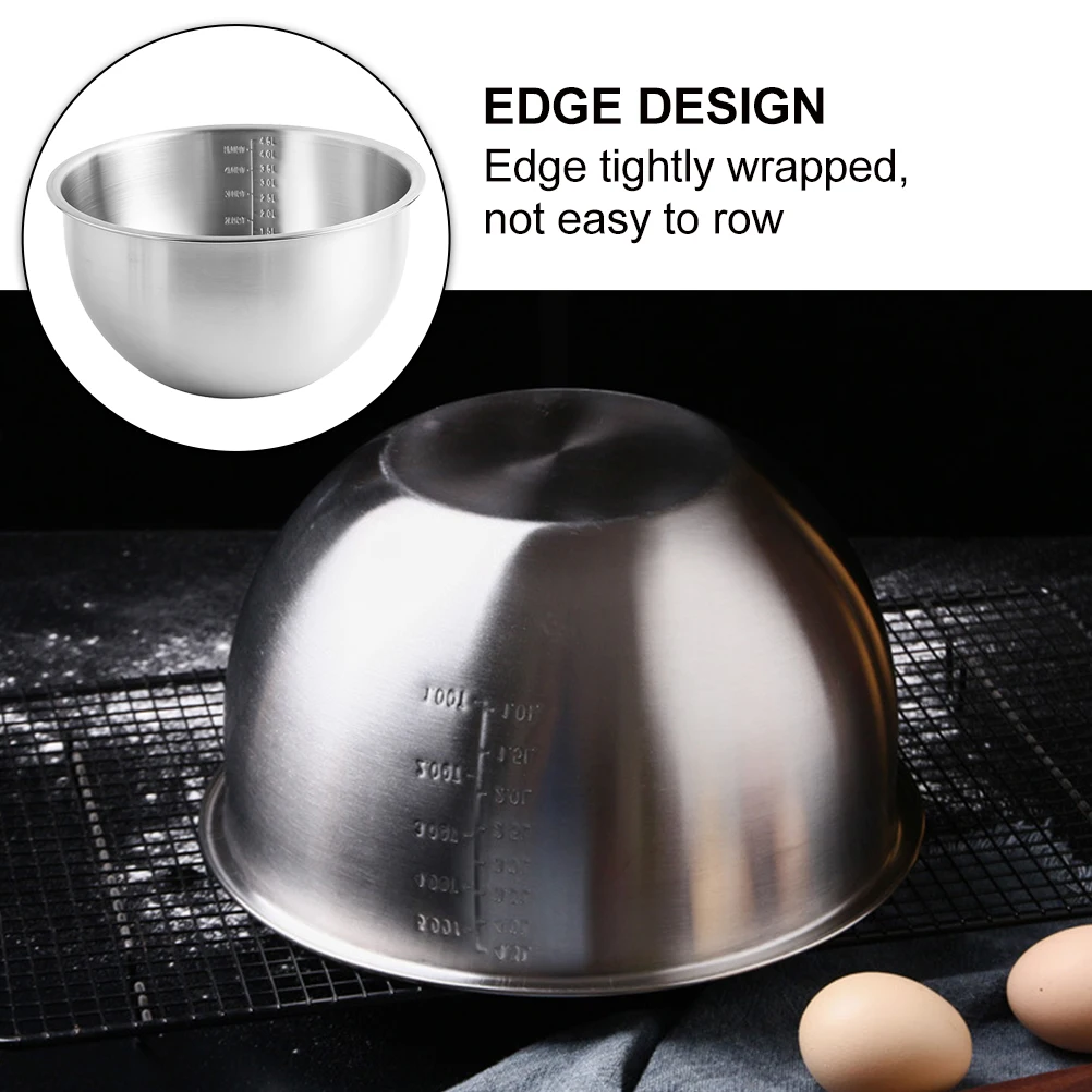 

Stainless Steel Cooking Basin Silver Egg Bowl Pot for Kitchen Flour Direct Food Contact Grade Home