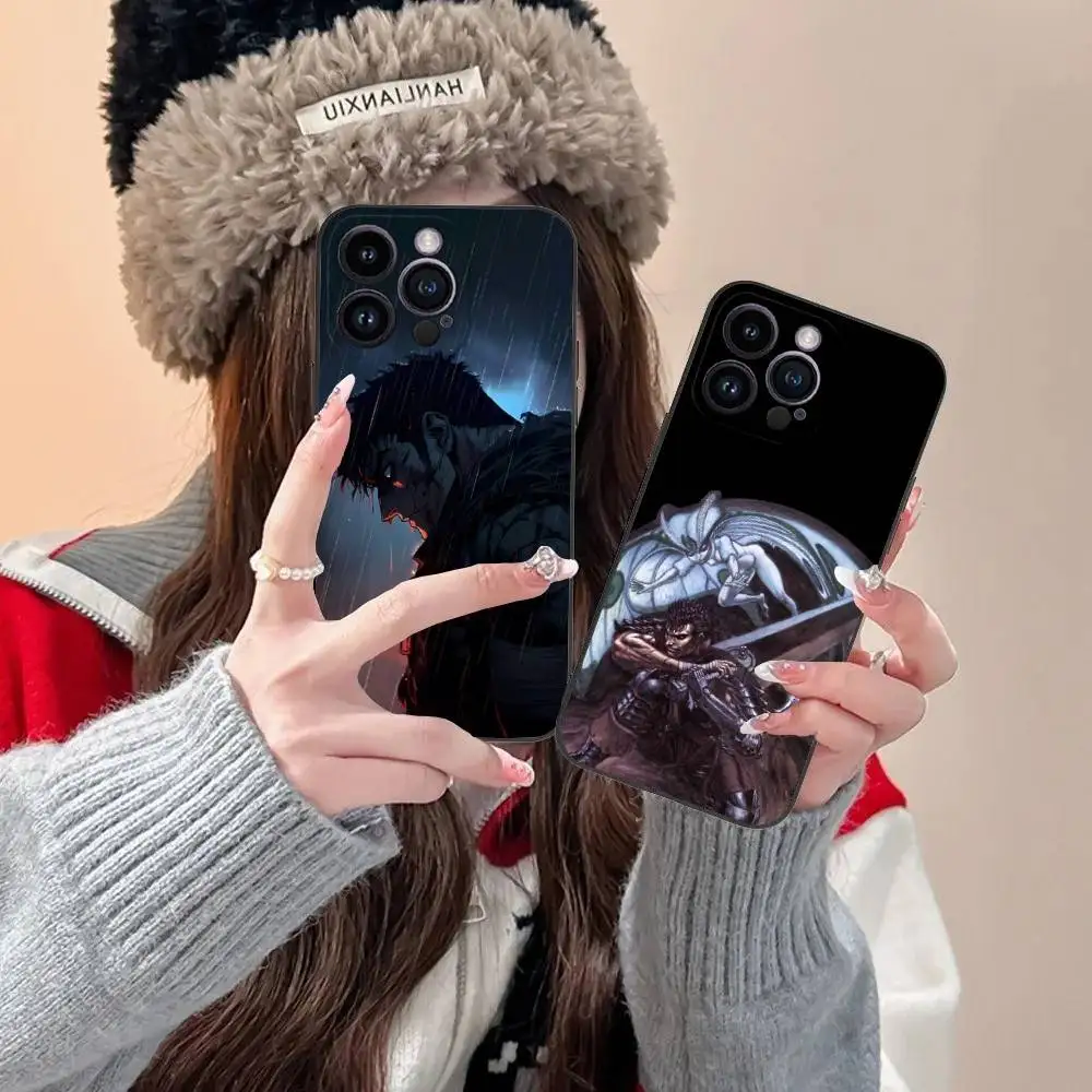 

Cartoon B-Berserk Phone Case For iPhone 16,15,14,13,12,11,Pro,XS,Max,XR,Plus,E,SE4,Mini Black Fashion Cover