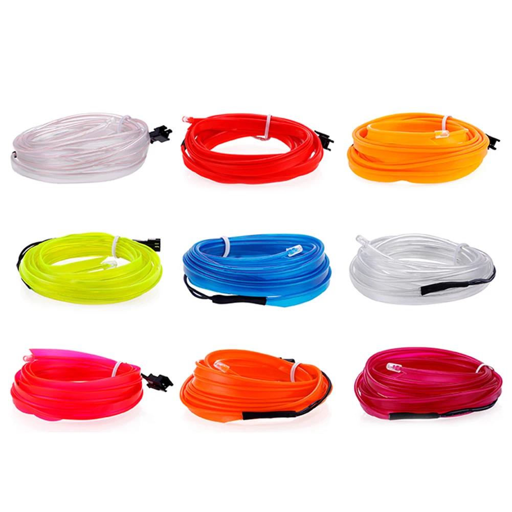 1/3/5 متر سيارة مصباح ليد قطاع سيارة DIY بها بنفسك ديكور داخلي حزام مصابيح التوصيل والتشغيل داخلي مصباح لتهيئة الجو للحزب إعلان علامات لافتات