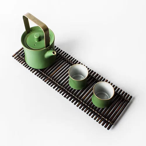 Handmade Woven Cup Dry Soaking Plate, Bamboo Mat, Table, Tray, Holder, Kung Fu Tea, Tea Ceremony Accessories