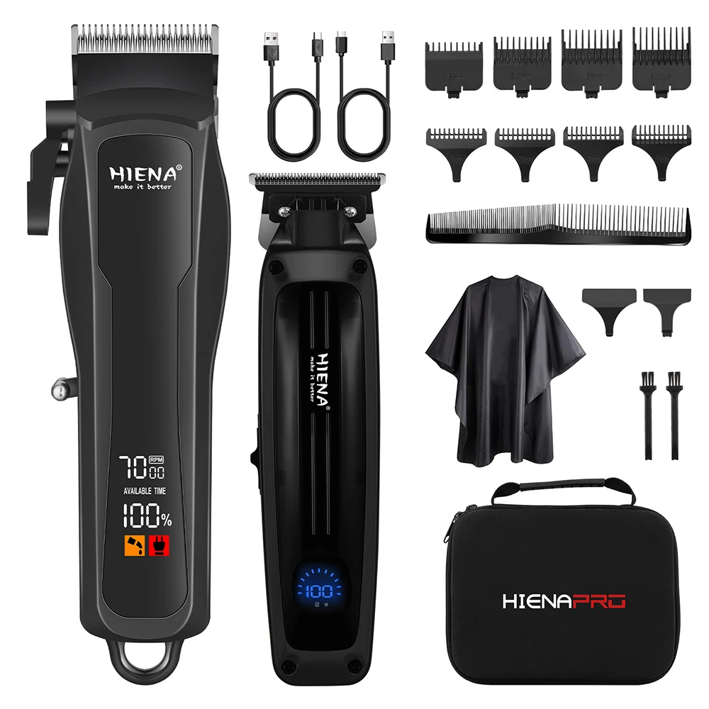 

Профессиональный набор машинок для стрижки волос для барбершопов, беспроводной триммер с LED-дисплеем для домашнего и салонного использования