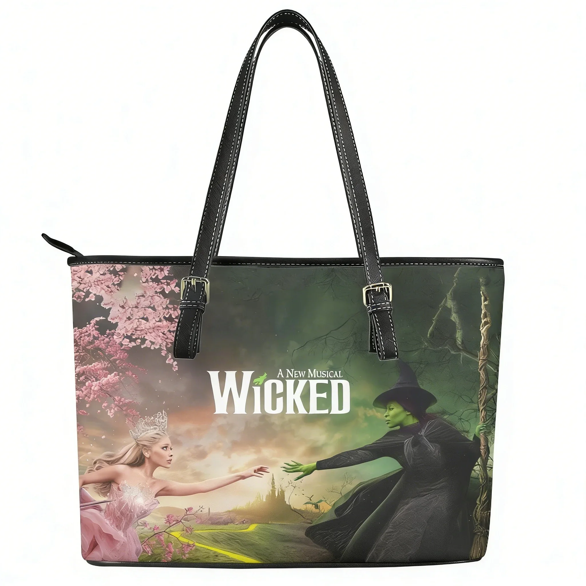 Wicked the Musical Custom Handbag Womens Mens Personalized Tote Bag Shoulder Bag Business Leather Purse Travel Bag Gift