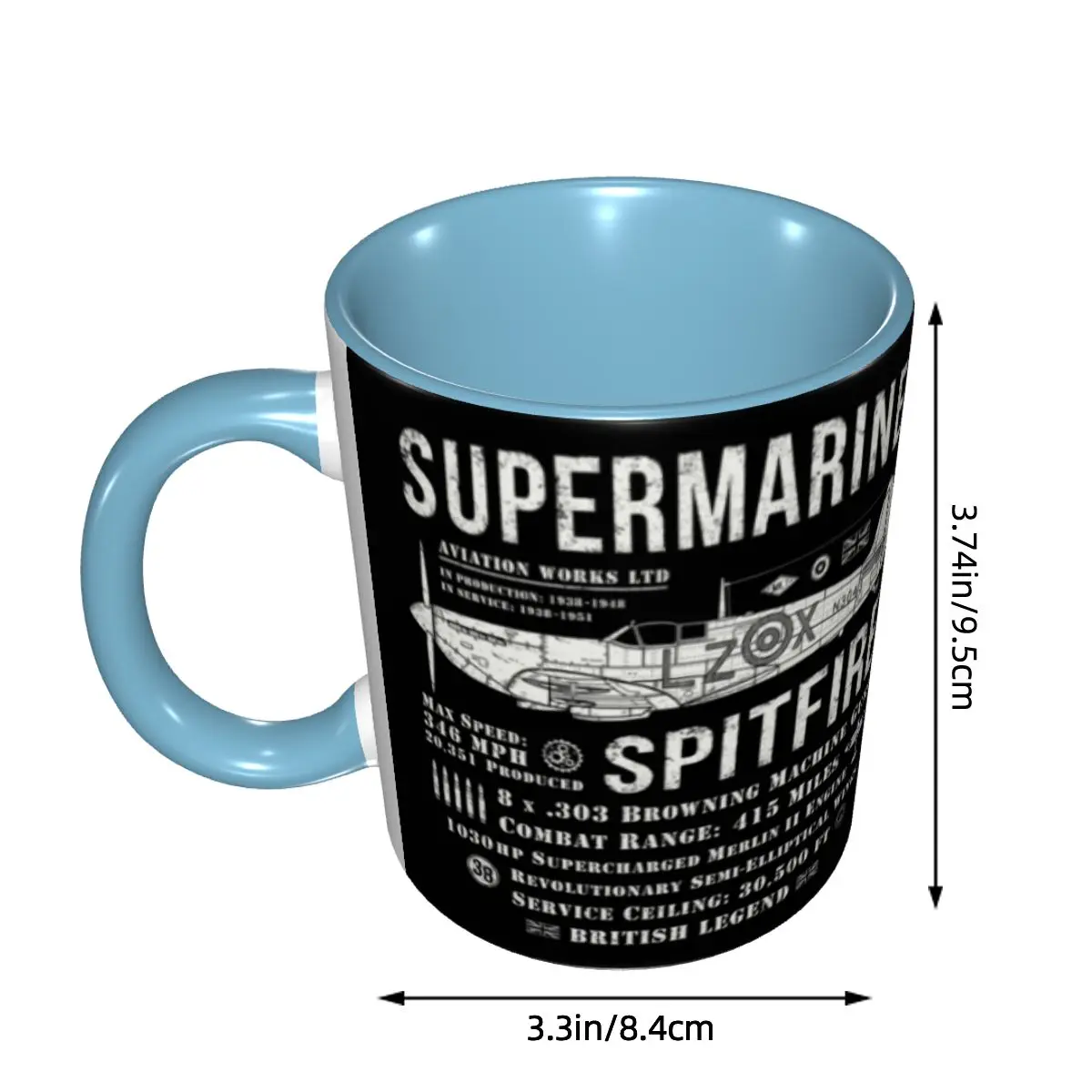 Personalized Supermarine Spitfire Mug DIY Fighter Pilot Aircraft Airplane Plane Ceramic Milk Tea Coffee Cup