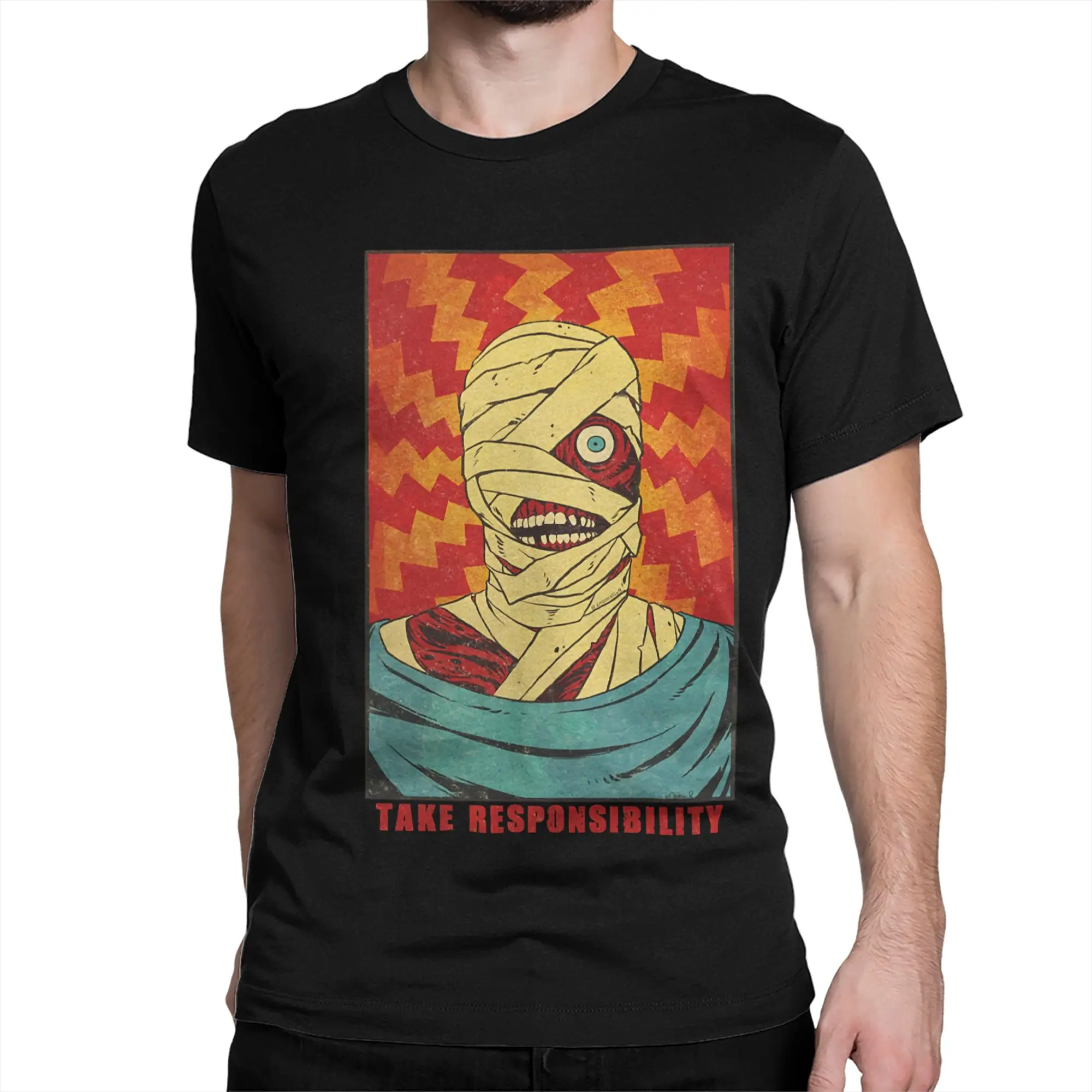 Curly Says Take Responsibility Mouthwashing Men T Shirts  Funny Tees Short Sleeve Crew Neck T-Shirt Pure Cotton Graphic Clothes