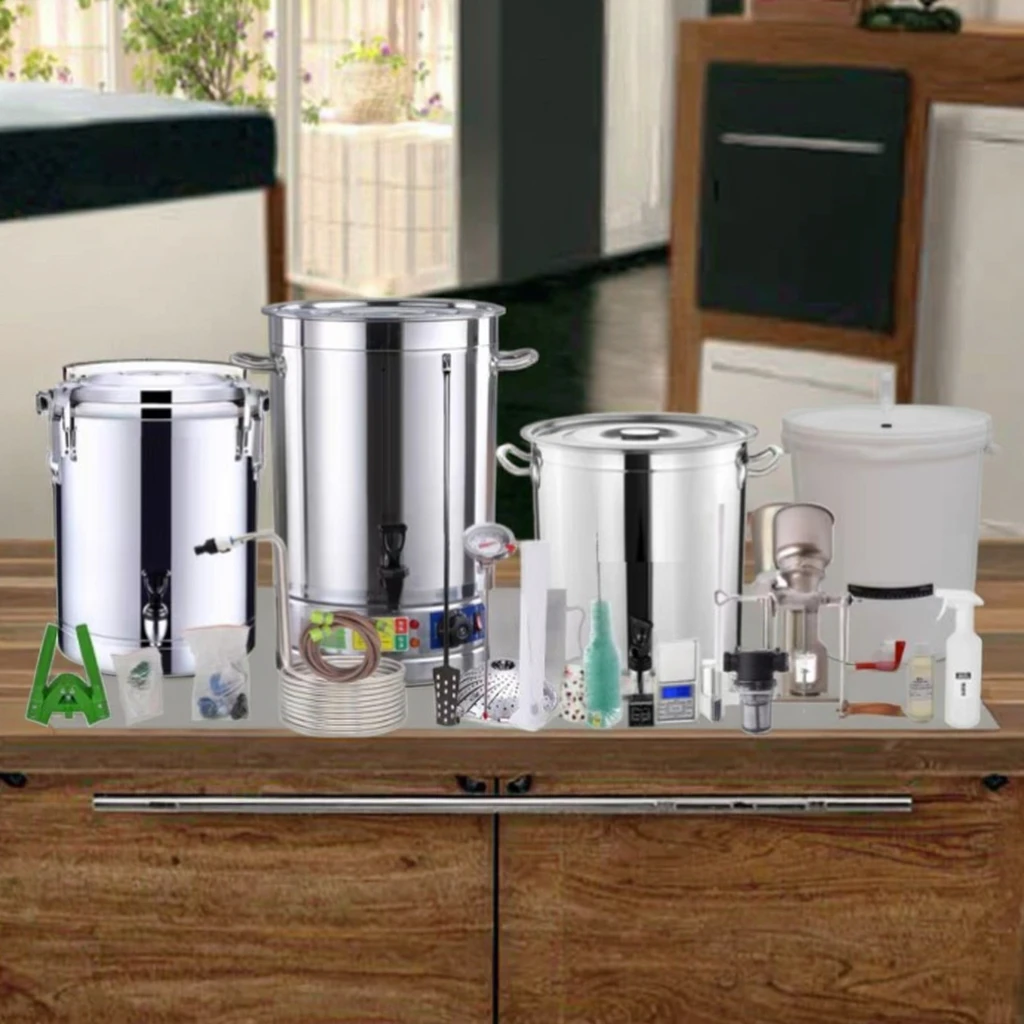 20L Home Brewing Beer Kit - Complete All-in-One System For Craft Beer Enthusiasts (Stainless Steel, Electric/Basic Options)