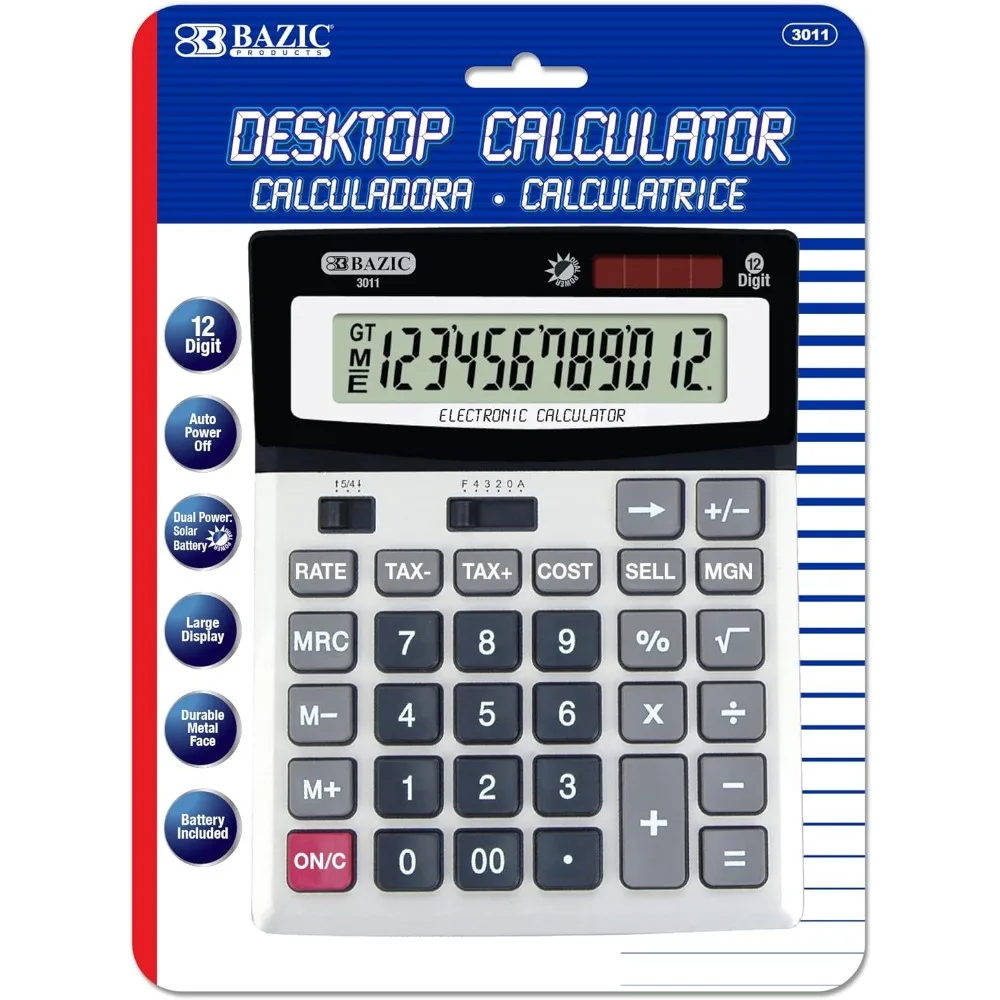 

12-Digit Desktop Calculator w/Profit Calculation & Tax Functions，Scientific Calculator