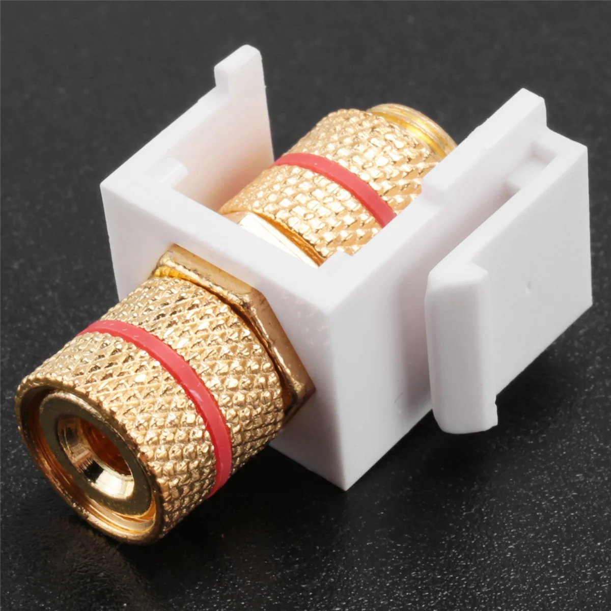 Banana Jack Binding Post Keystone Jack Insert com anéis pretos e vermelhos, alto-falante de áudio tipo parafuso Keystone, 2 pares/4 pacotesABGI