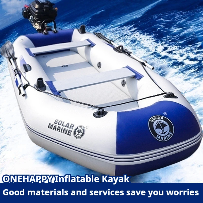 

1.8mm PVC Heavy Duty Inflatable Boat, Puncture Proof Reinforced Polyester Layer, Folding Kayak & Fishing Raft forMarineAdventure