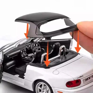 MAZDA MX-5 Miniature Diecast Car Model, Roadster toy, Sound and Light Doors, Openable Collection, Children's Gift, Boy, Child, 1:32 12 Main Miniature Carrier Sales - №5