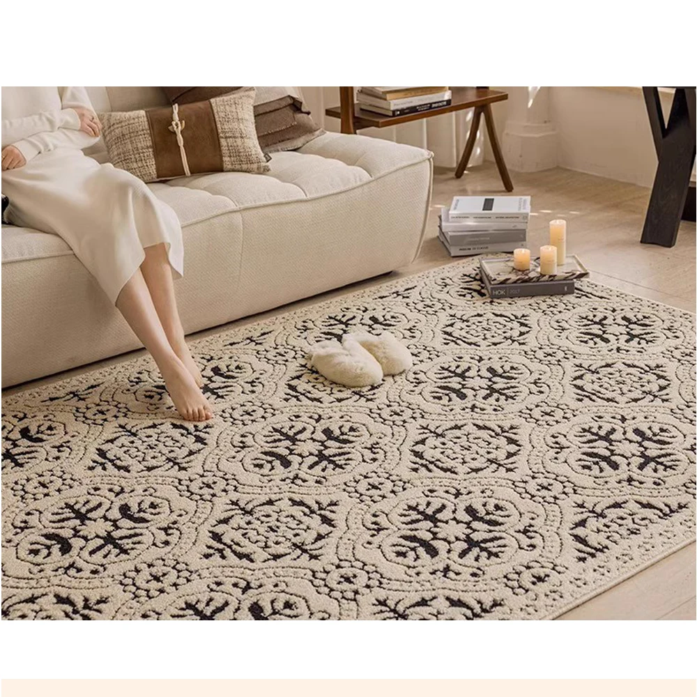 Rectangle 100% Polyester Gray Rugs For Bedrooms Rug Living Room Anti Slip Foot Mats Soft and Comfortable