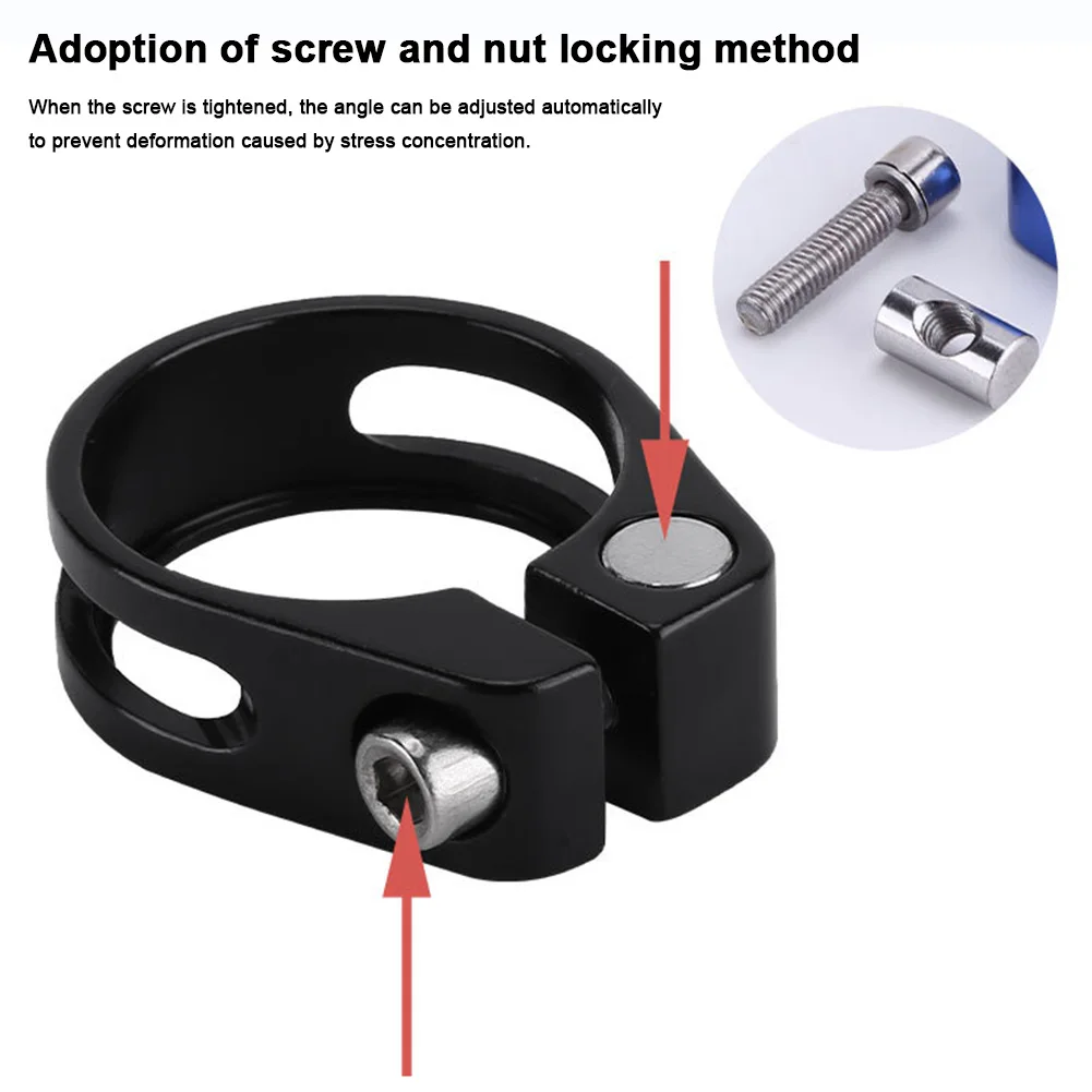 Aluminum Alloy Bike Seat Post Clamp 28.6mm Bicycle Seat Tube Clamp MTB Bike Seat Tube Clip for Mountain Bike Road Bike