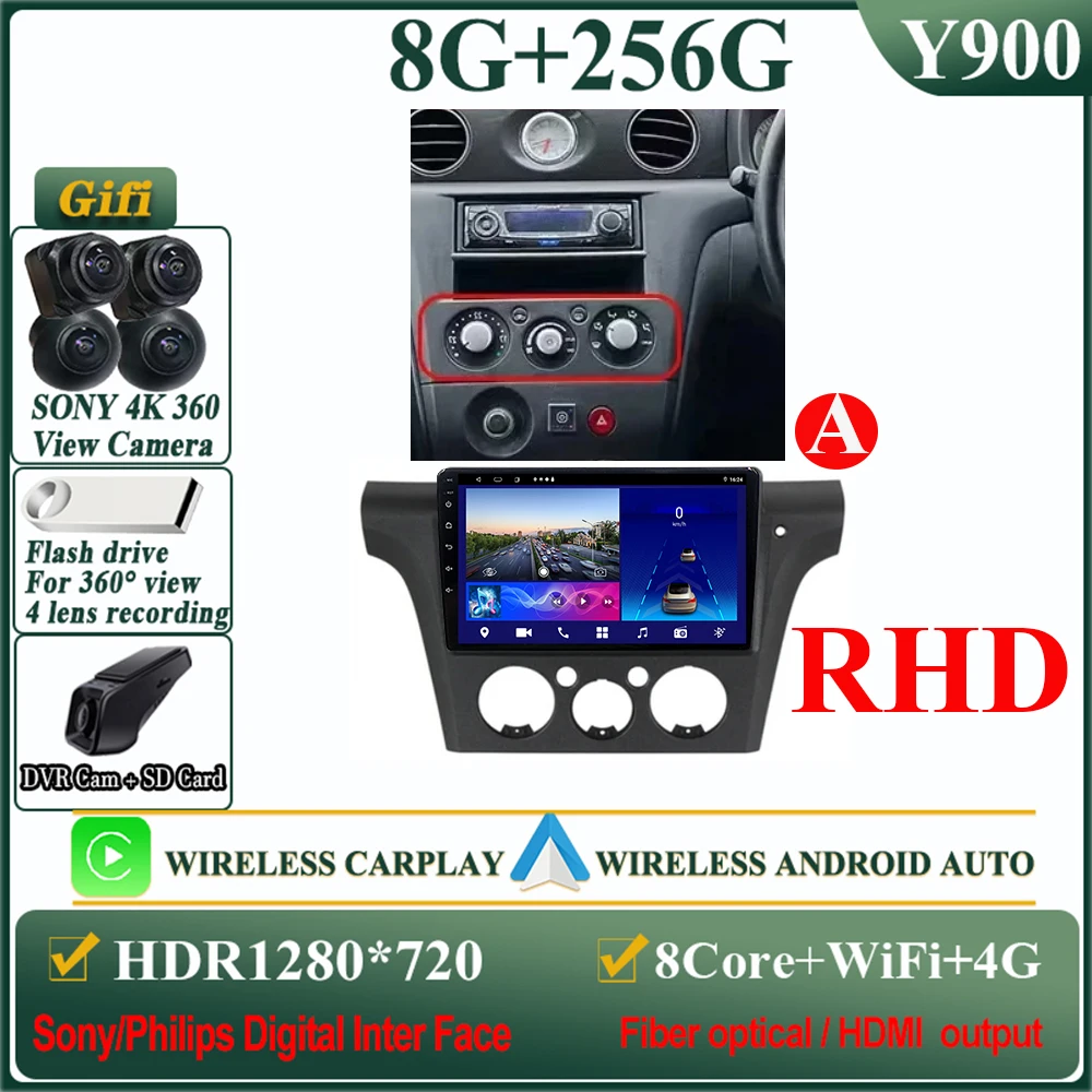 2K Android 16 autoradio voor Mitsubishi Outlander 1 2002-2008 multimediaspeler GPS navigatie Carplay split screen 2K