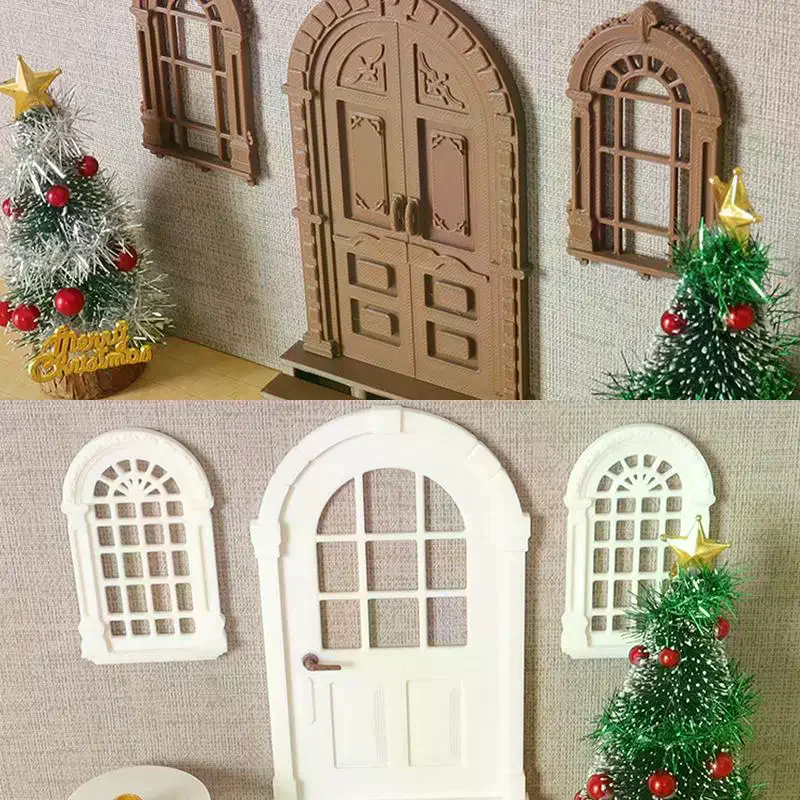 1/12 Puppenhaus Mini Simulation Europäischen Stil Tür Modell Möbel Zubehör Für Puppe Haus Dekor Kinder Pretend Spielen Spielzeug Geschenk