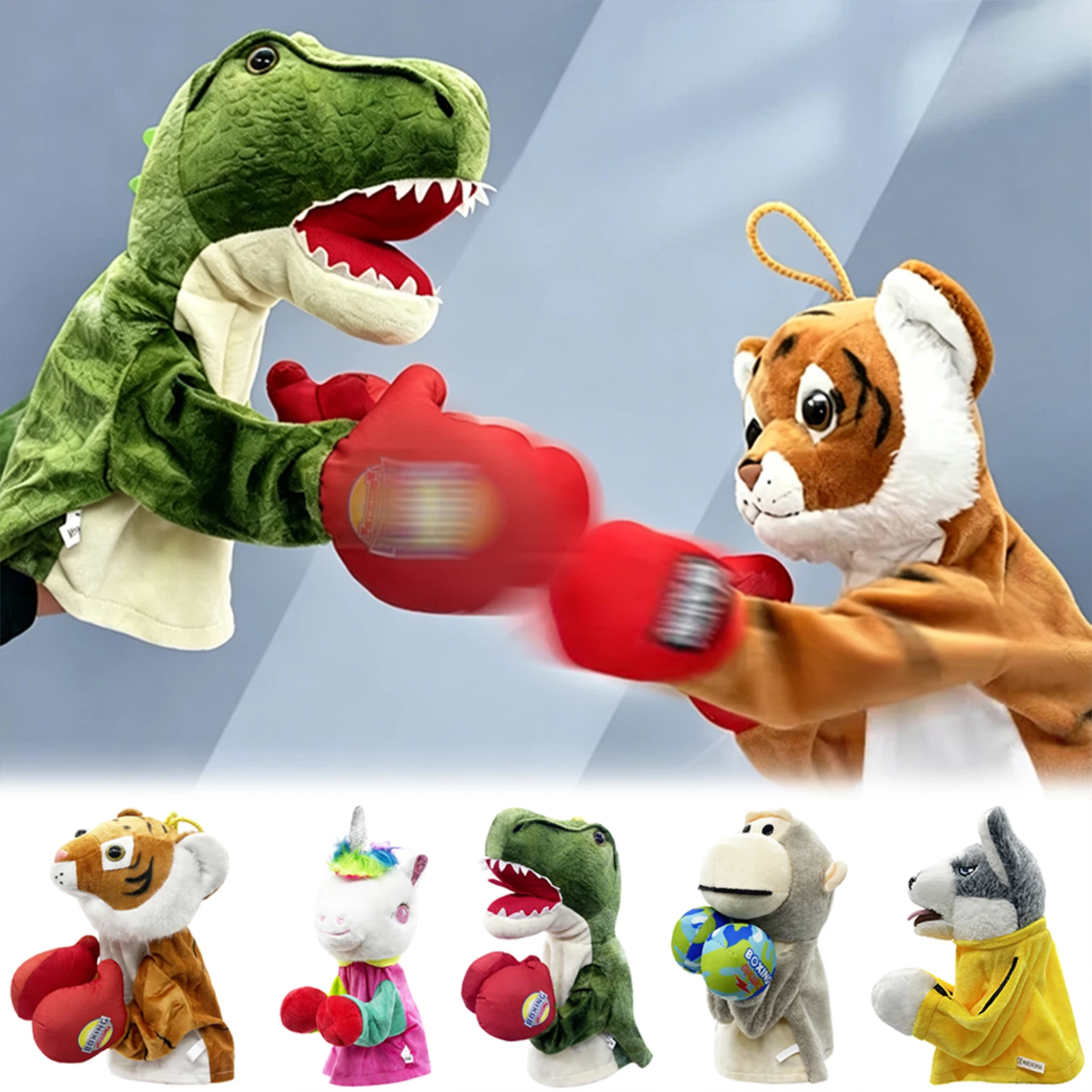 Glove Doll Boxer Series,Plush Animal Boxing Toy,Size Fits Kids Adults Plush Animal Doll Children's Parent Child Interactive Toy