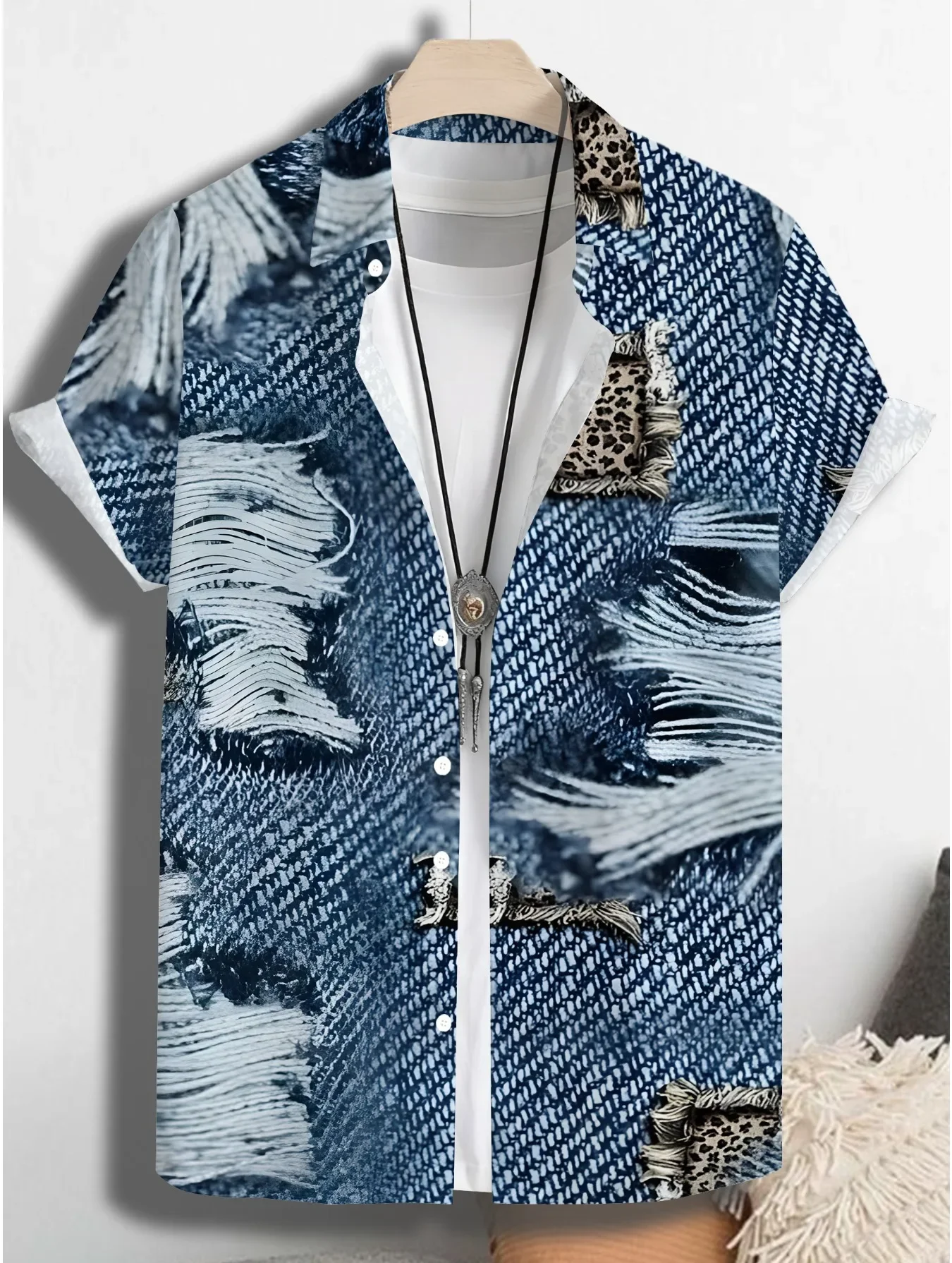 

Summer High Street Tropical Print Men's Hawaiian Shirt Casual Man Short Sleeve Fashion Streetwear Holiday Party Outfits