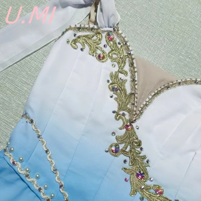 Abito da balletto professionale blu Cupido magico abito corto abito da competizione personalizzato