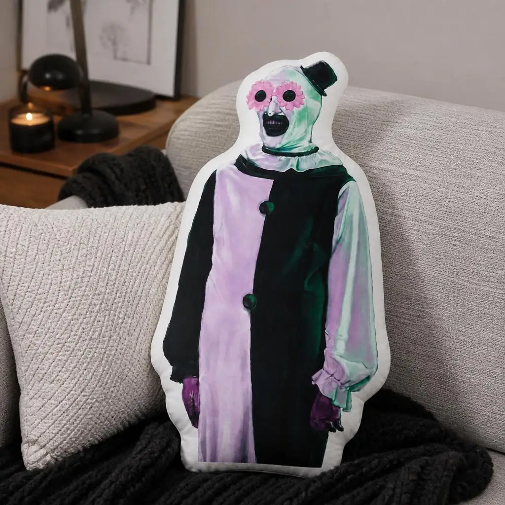 Art The Clown Terrifier Flower Plush Pillow Cushion Irregular Stuffed Throw Pillow Home Decor Gift Sofa Bed Couch