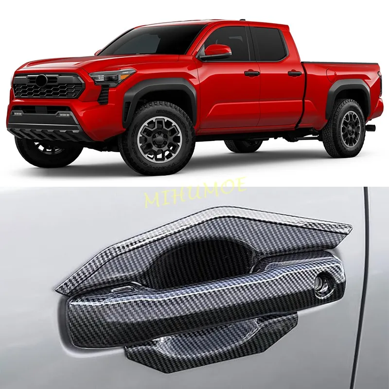 

For 2024-2025 Toyota Tacoma Car Door Handle Cover Stickers Door Handle Bowl Decoration Carbon Fiber Car Styling ABS