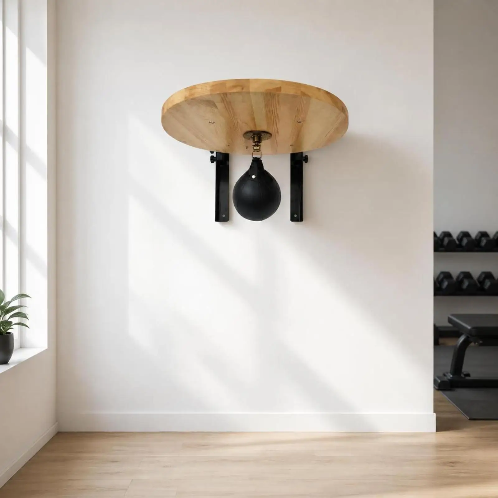 Boxing Training Equipment Compact Speed Bag Setup Teardrop Ball Stable Wood Board Reaction and Timing Drills for Home