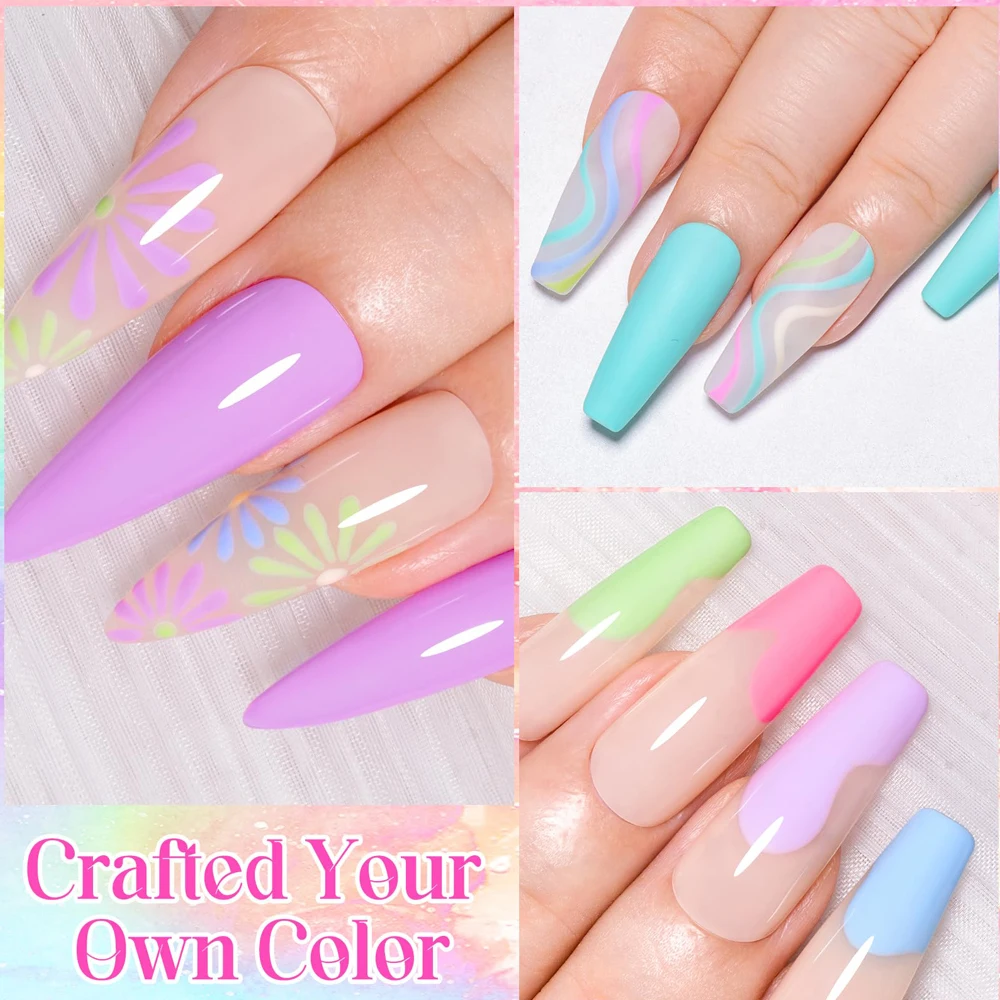 CHUNSHU Makronen-Gel-Nagellack-Set, 6-teiliges Nagellack-Set, Soak Off UV für französische Maniküre, Salon, DIY, beliebte Farben, Zuckerwatte