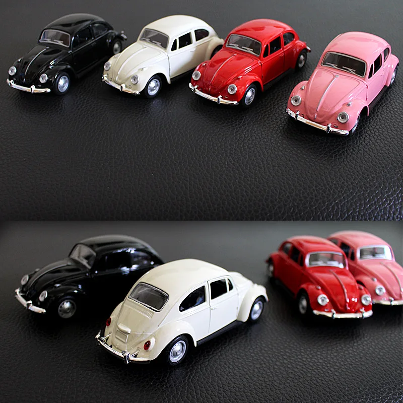 Retro Vintage Beetle Diecast Pull Back Car Model for Children Gift Home Decor Figurines Miniatures 2024 NEW