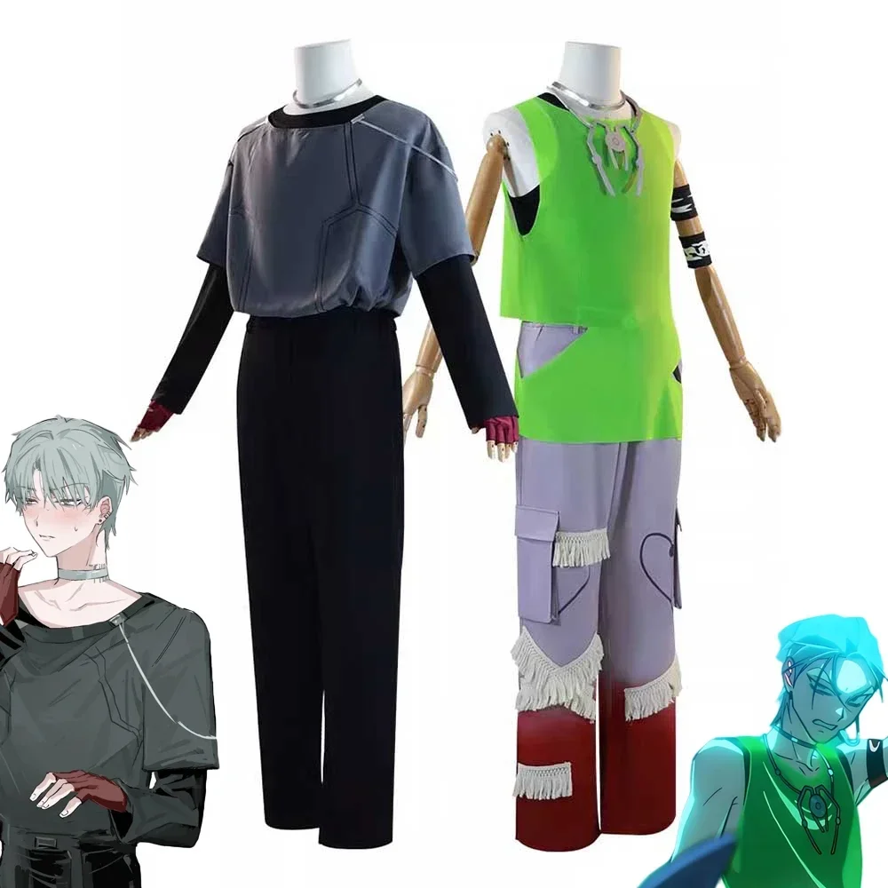 

New 2025 Anime Alien Stage R7 Till Cosplay Costume Men Top Pants Set Uniform Casual Short Sleeves Clothes Perform Outfit