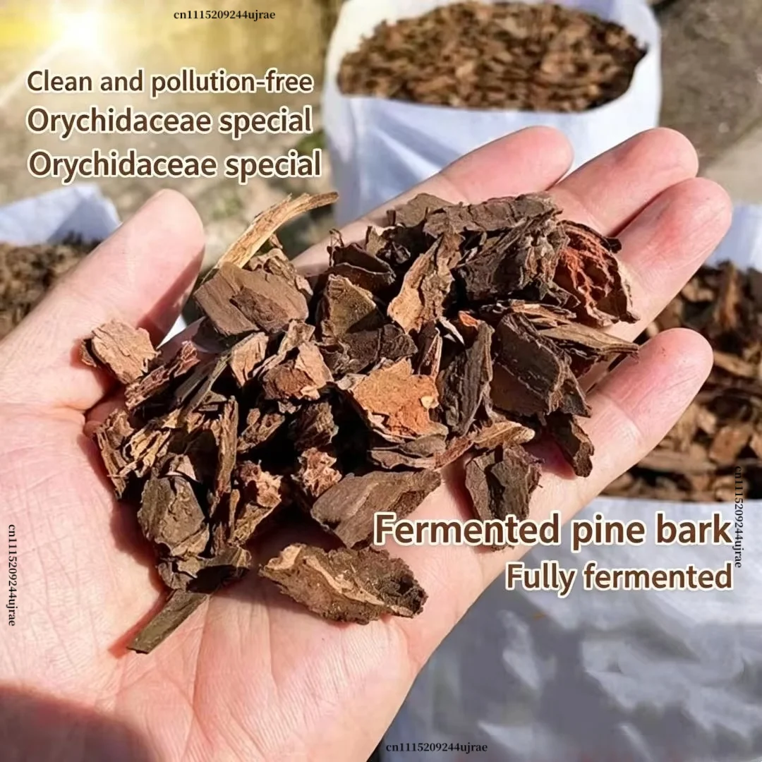 Fermented Pine Bark Mulch, Organic Pine Nuggets for Orchid, Succulent, Bonsai, Blueberry & Garden Soil Amendment 500g
