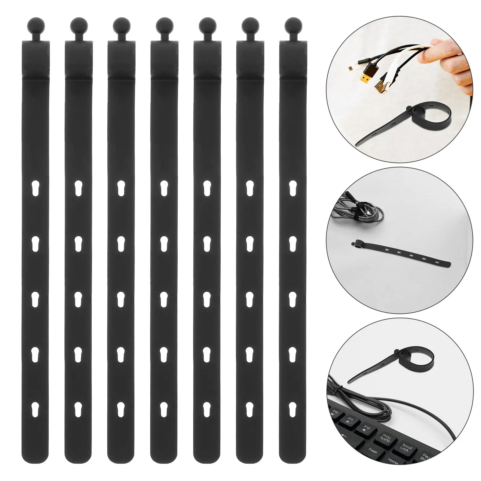 10Pcs Silicone Magnetic Cable Ties Reusable Flexible Cord Organizers for Office Desk Wire Holder Charging Cable Management