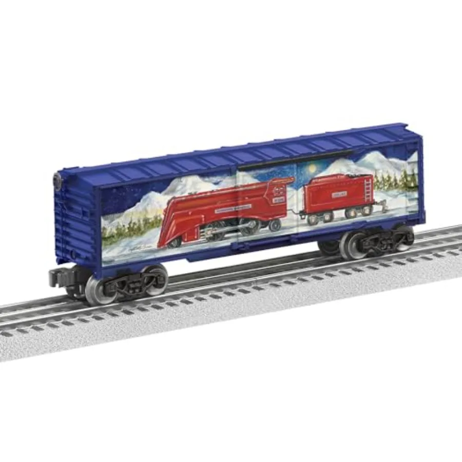 

O Gauge model train boxcar for display and collection, metal body with red paint, realistic weathering details and authentic le