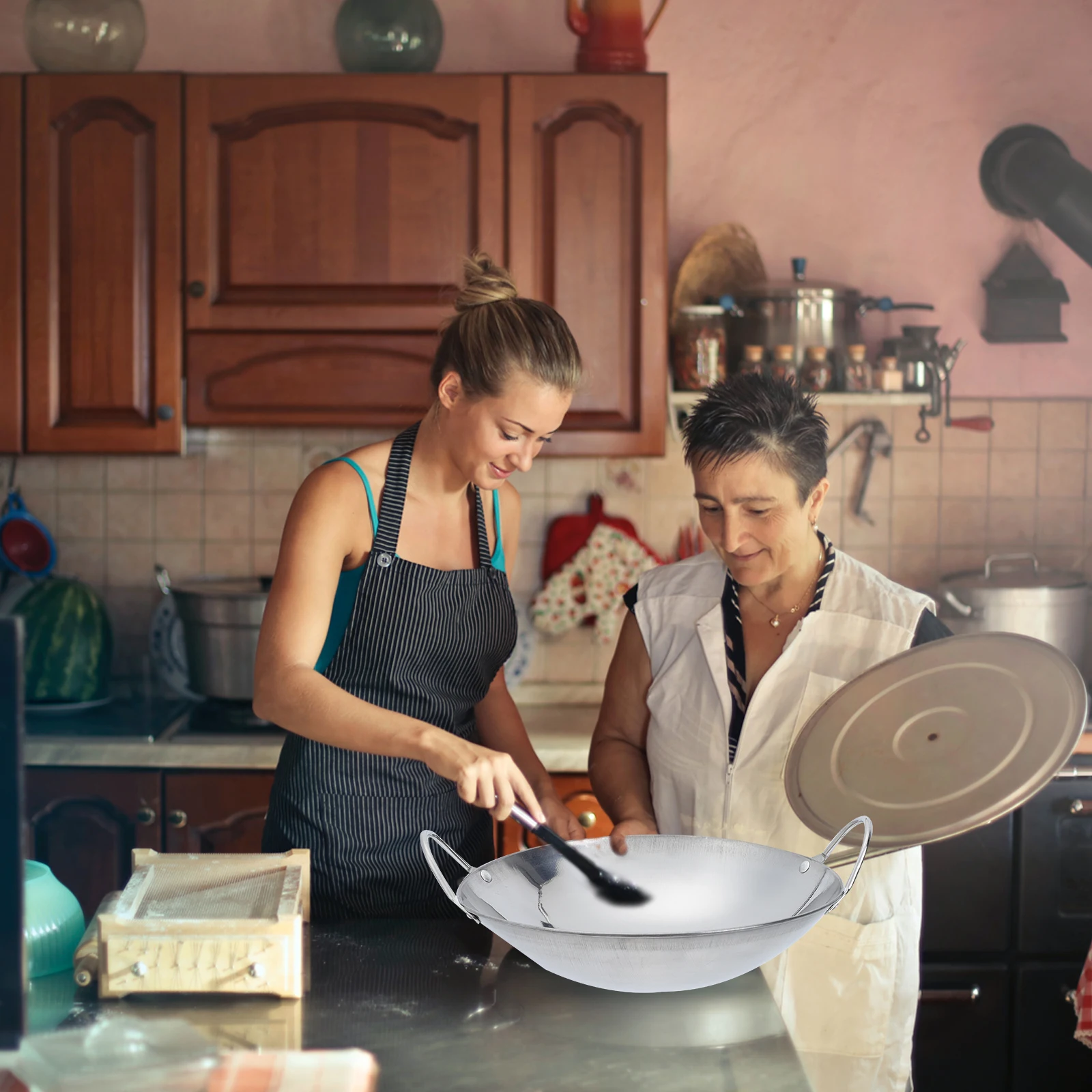 

1Pcs Stainless Steel Dry Pot Thickened Non-Stick Cooking Pan for Hot Pot Soup Reheating Portable Kitchen Stockpot Alcohol Stove