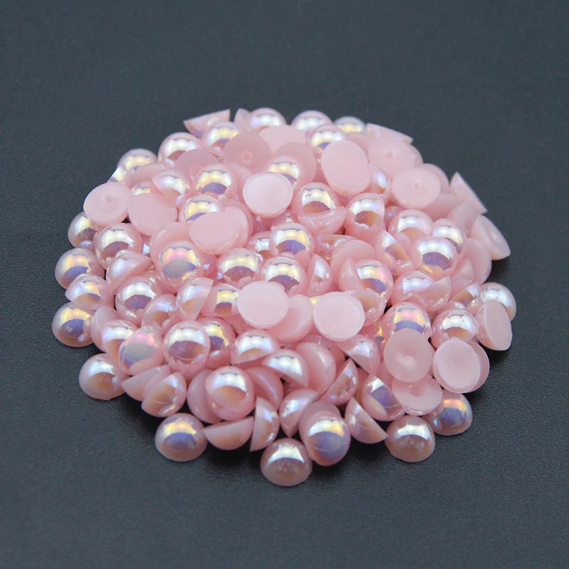 15Gram Mini Plastic Beads 0.6-0.8cm Imitation Pearl Half Round Flat Beads For Jewelry Making Material DIY Clothing Accessories