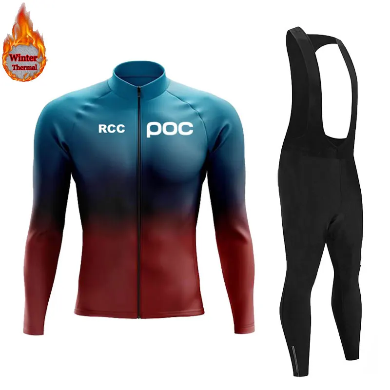 2026 الشتاء الحراري الصوف طويلة الأكمام الدراجات جيرسي مجموعة مريلة السراويل Ropa Ciclismo دراجة الملابس الجبلية الدراجة الرجال برو فريق البدلة